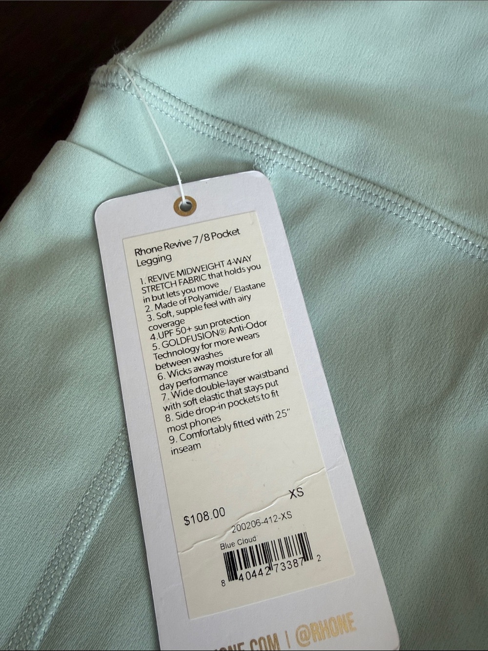 RHONE Light Mint Green Leggings - Picture 2 of 5